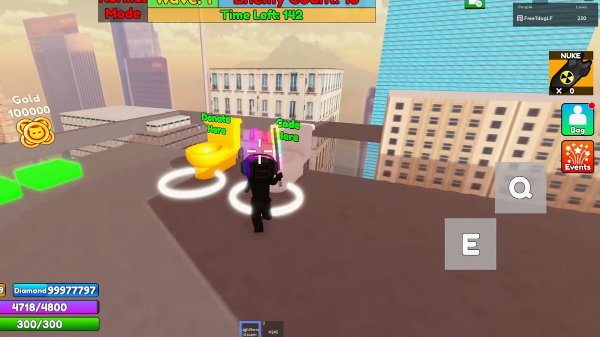 Cách nhập code Bathroom Attack bước 1