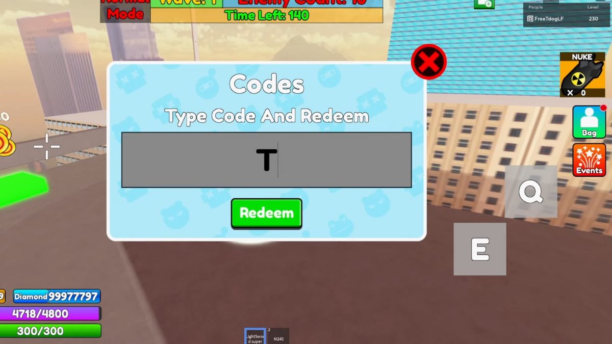 Cách nhập code Bathroom Attack bước 2