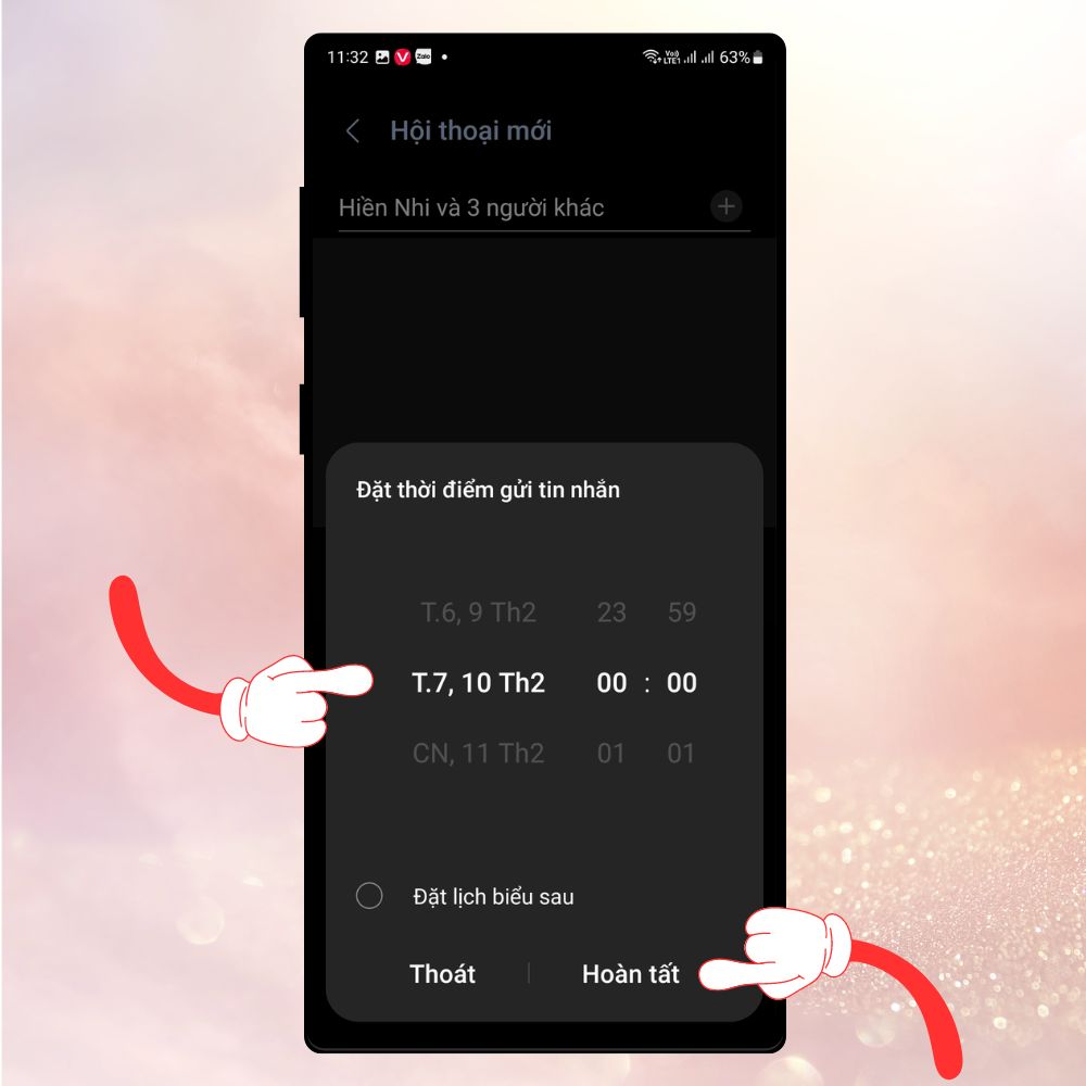 Cách hẹn giờ gửi tin nhắn chúc Tết 6