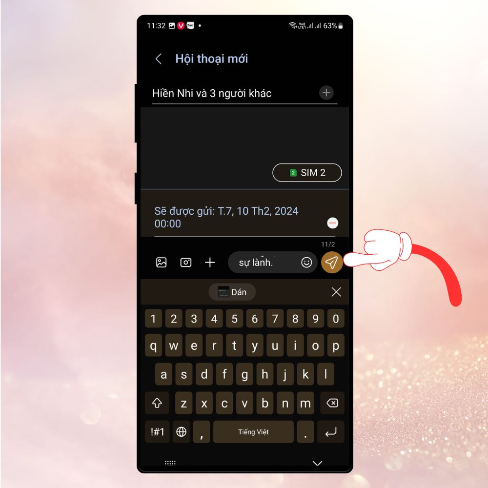 Cách hẹn giờ gửi tin nhắn chúc Tết 7
