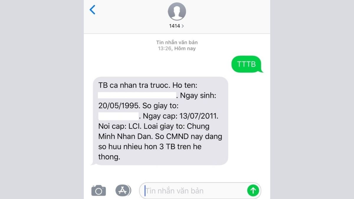 Cách kiểm tra số điện thoại Vinaphone qua tin nhắn bước 2