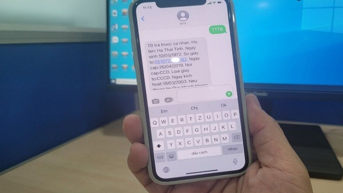 Cách kiểm tra số điện thoại Vinaphone qua tin nhắn bước 3