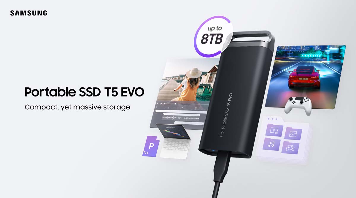 Samsung SSD T5 EVO có dung lượng lên tới 8TB