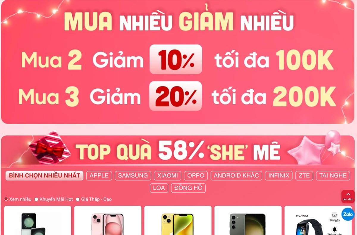 Bạn sẽ được giảm giá càng nhiều khi mua càng nhiều sản phẩm