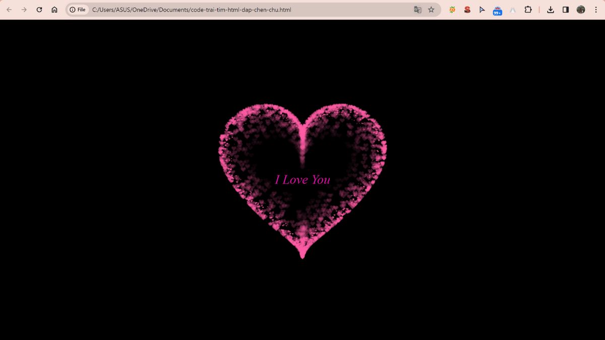 Làm code trái tim HTML đập chèn chữ 2
