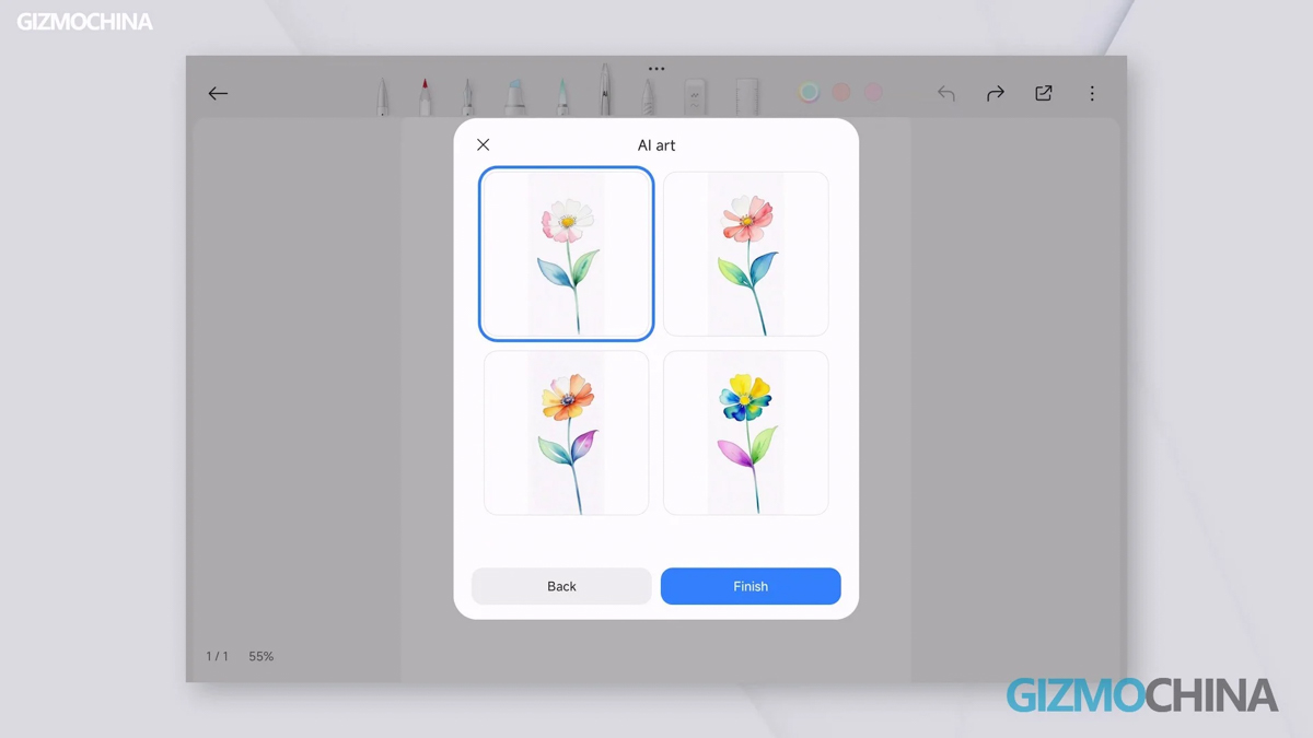 Vẽ ảnh nghệ thuật cũng là một tính năng AI thú vị khác trên Xiaomi Pad 6S Pro