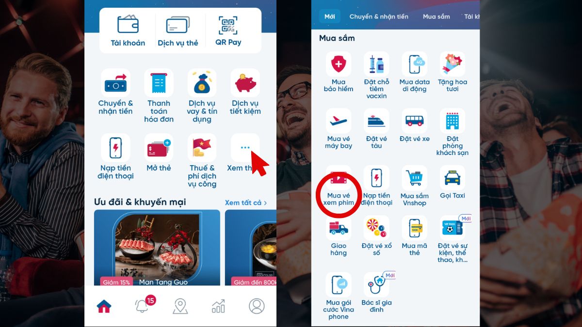 Chọn Mua vé xem phim