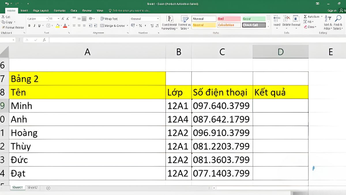 Bỏ dấu trong Excel bằng hàm SUBSTITUTE