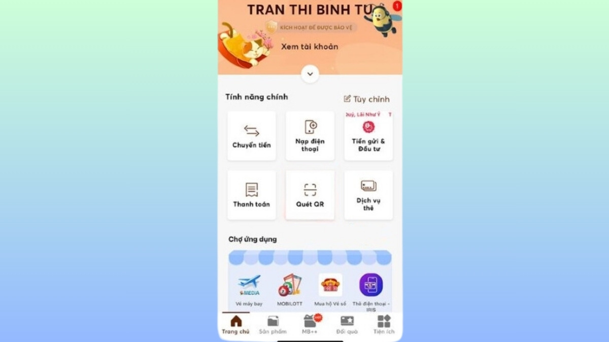 Truy cập ứng dụng Mobile Banking