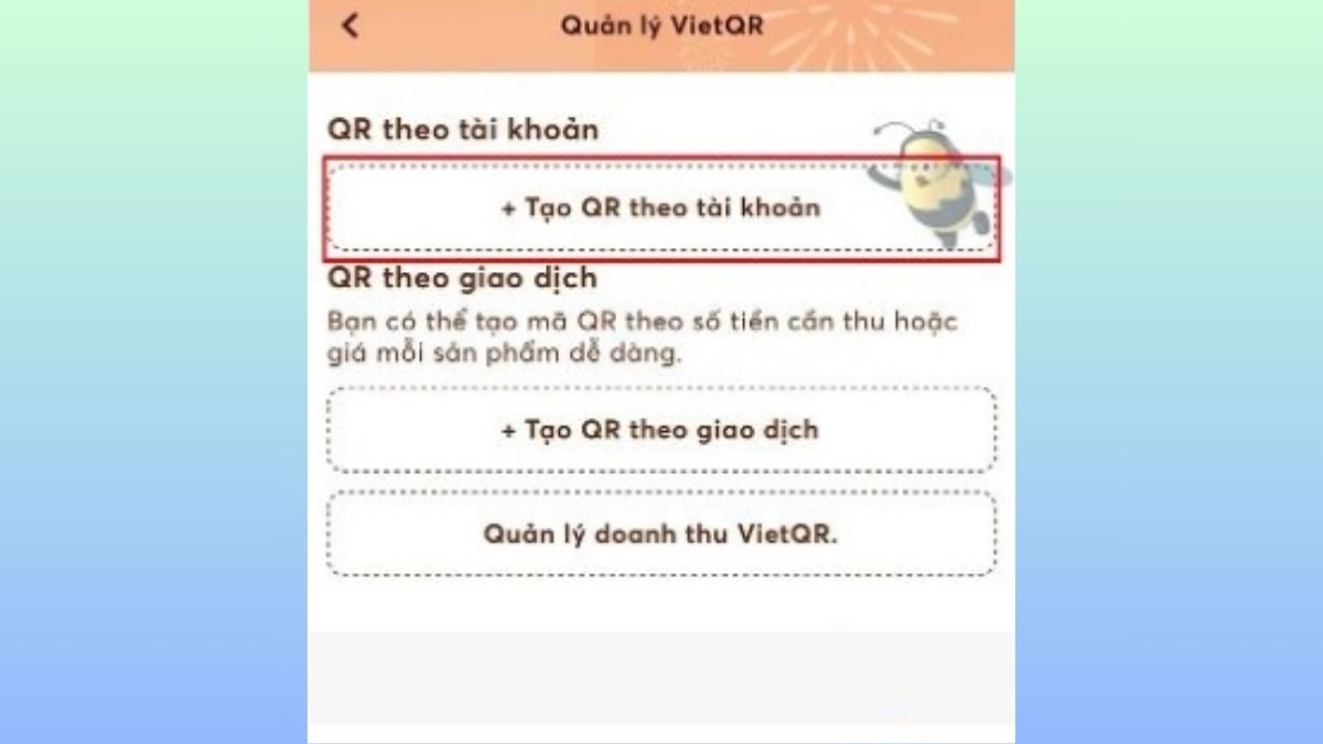 Bấm chọn tạo mã QR