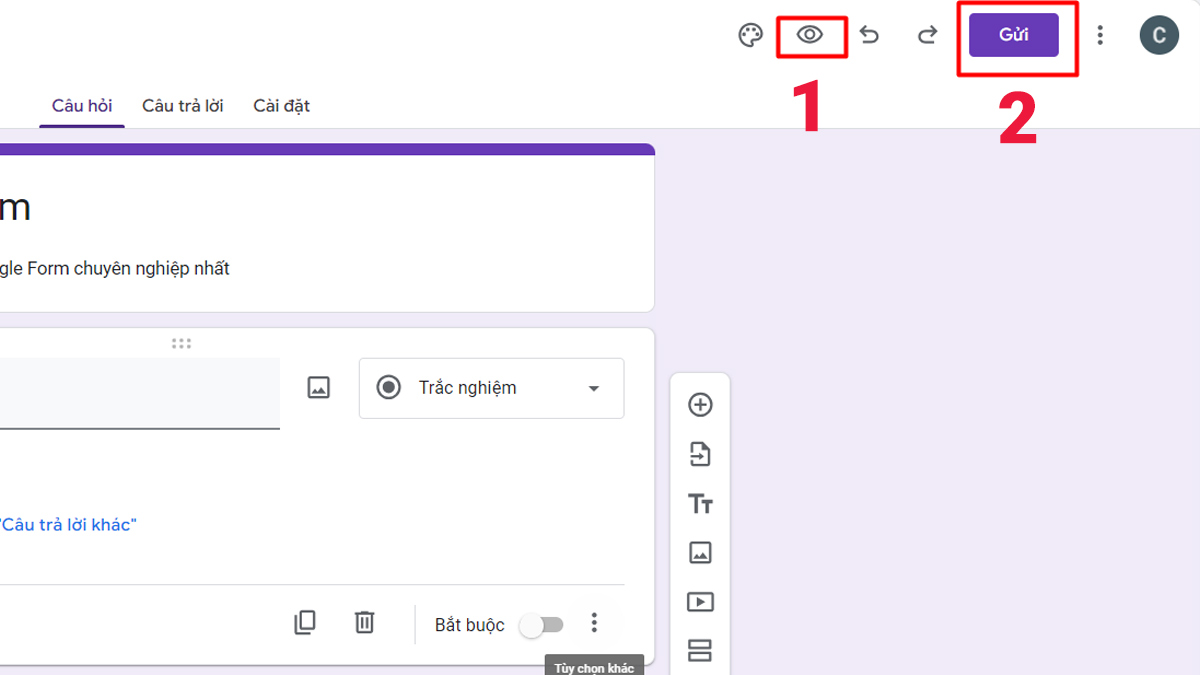 Cách tạo form khảo sát trên Google Form Biểu Mẫu bước 8