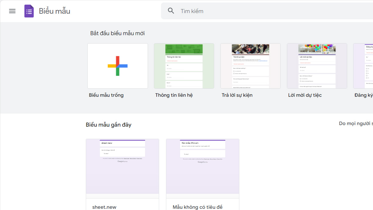 Cách xem lại các biểu mẫu đã tạo trên Google Form bước 1