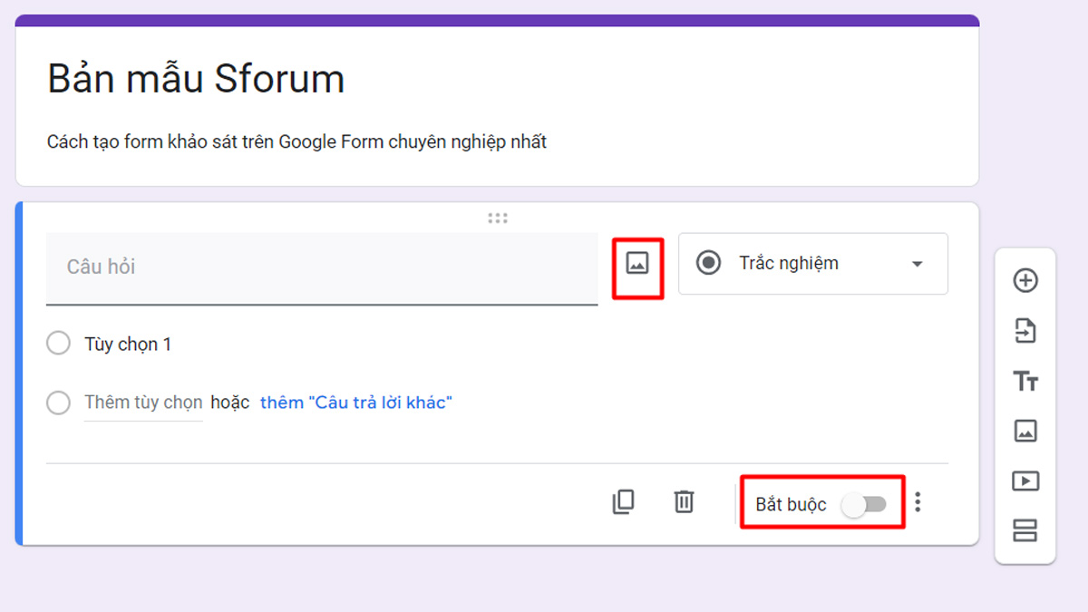 Cách tạo form khảo sát trên Google Form Biểu Mẫu bước 4