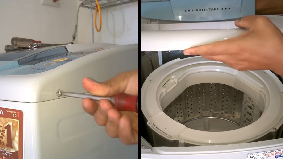 Cách vệ sinh máy giặt cửa trên tại nhà bước 2