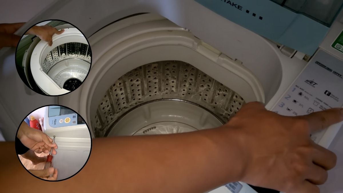 Cách vệ sinh máy giặt cửa trên tại nhà bước 5