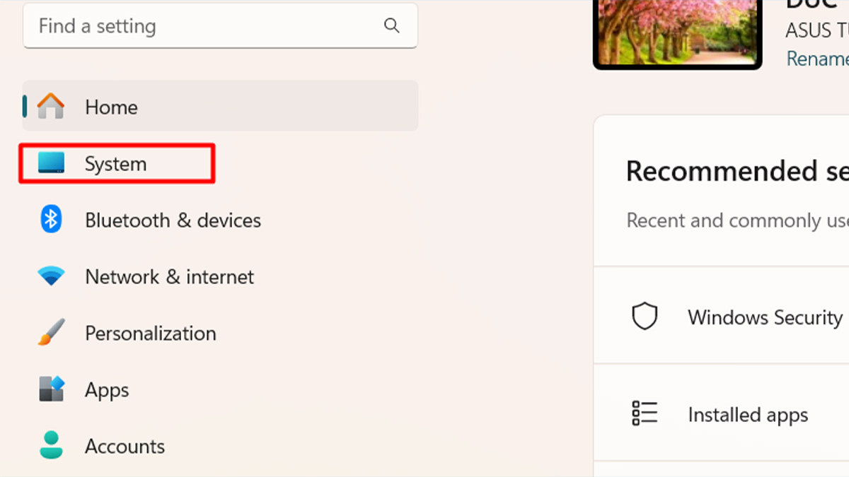 Xoay màn hình máy tính Win 11 bước 2