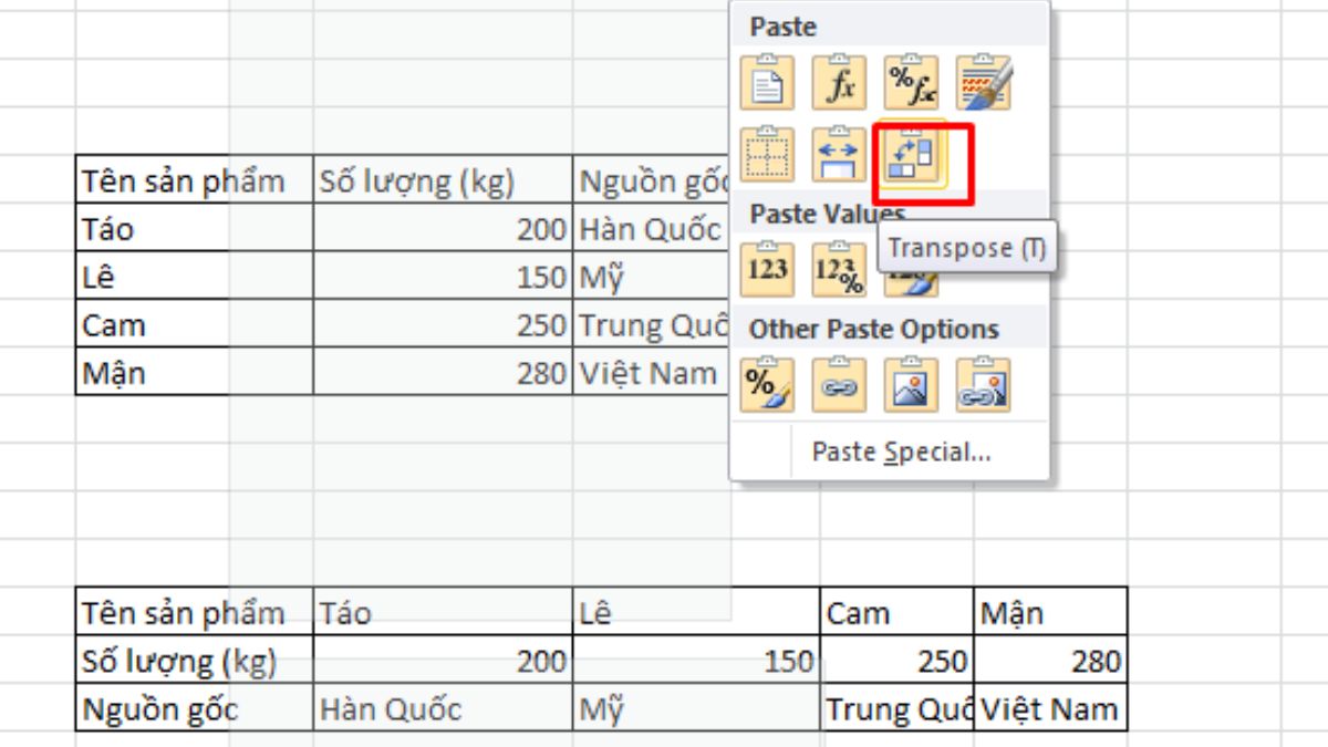 Nhấn chọn biểu tượng chuyển đổi