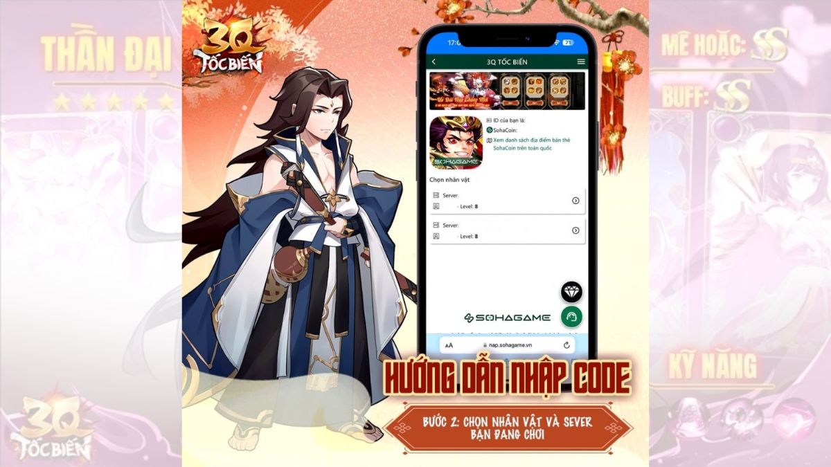 Hướng dẫn cách nhập code 3Q Tốc Biến bước 2