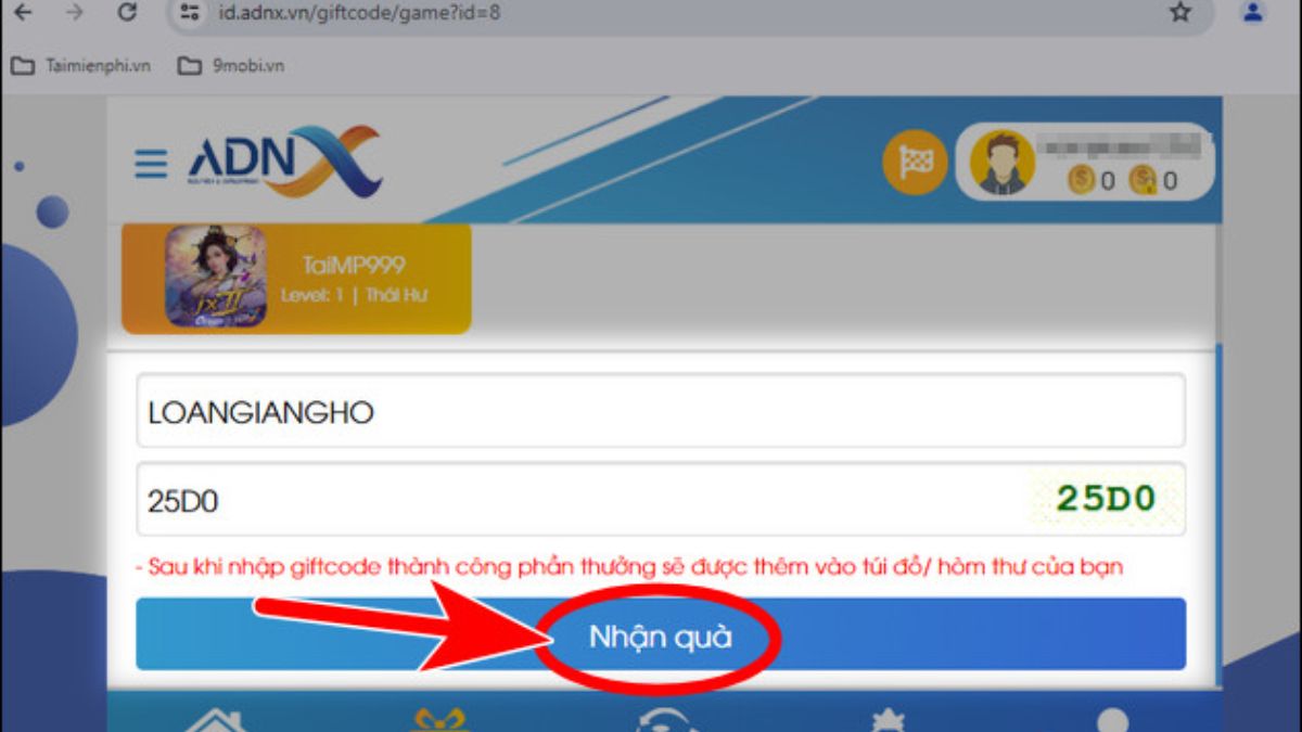 Cách nhập code JX2 Origin bước 3