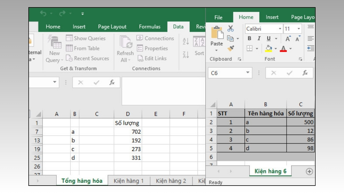 Dùng CONSOLIDATE khi thêm dữ liệu ở file Excel khác