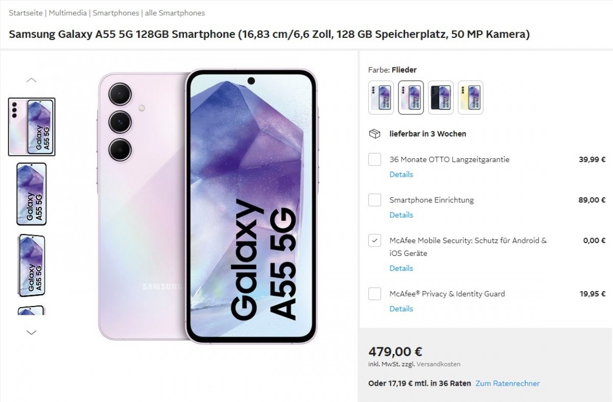 Thông tin giá Galaxy A55 5G 