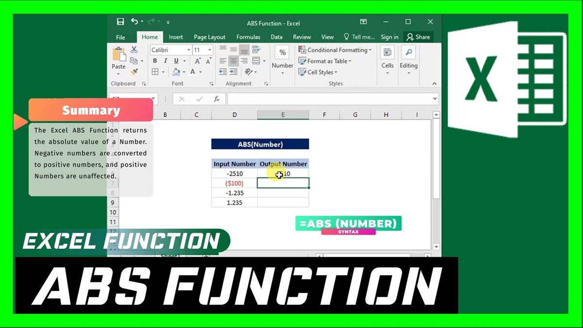 Một số lưu ý khi dùng hàm ABS trong Excel