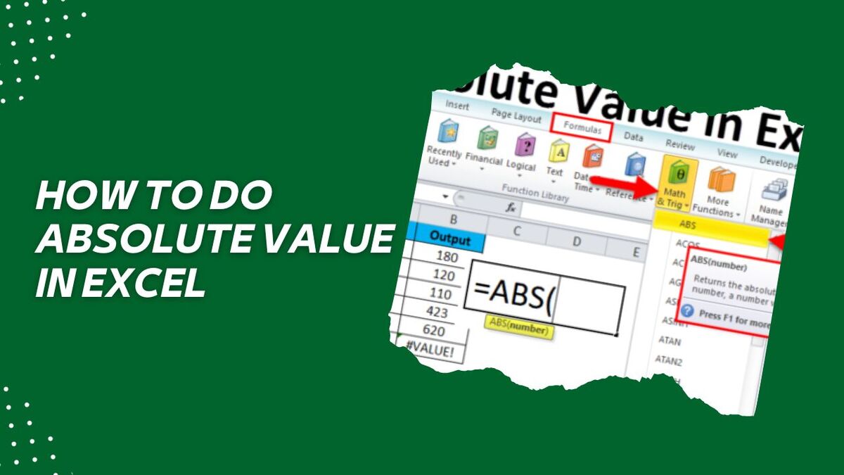 Công thức hàm ABS trong excel