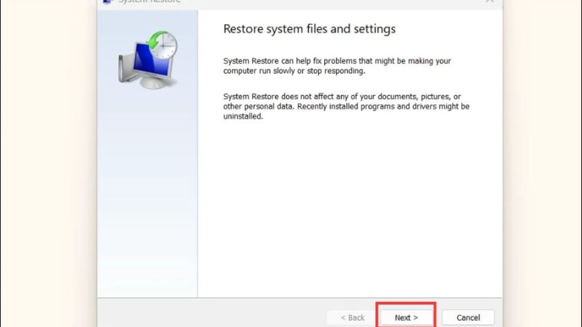 Dùng tính năng System Restore để khôi phục lại Windows bước 4