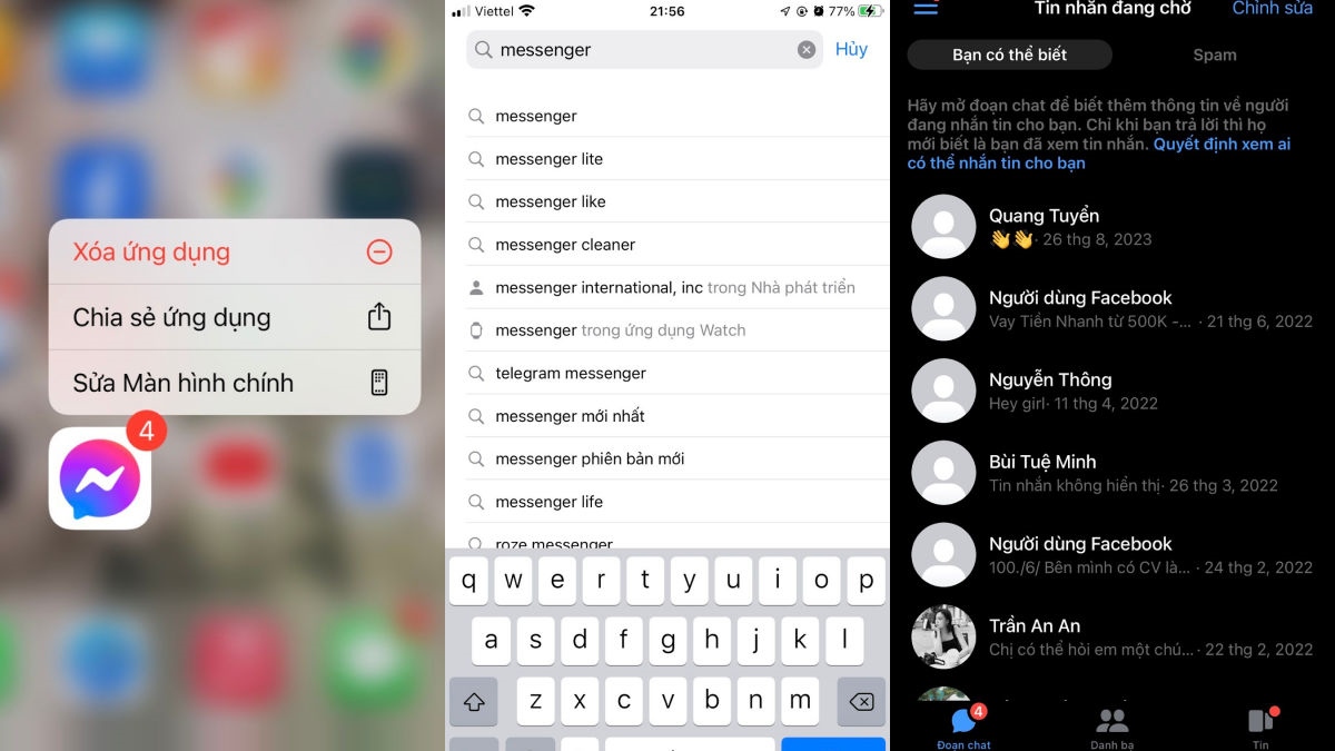 Khắc phục Messenger bị lỗi bằng cách cài đặt lại trên iPhone