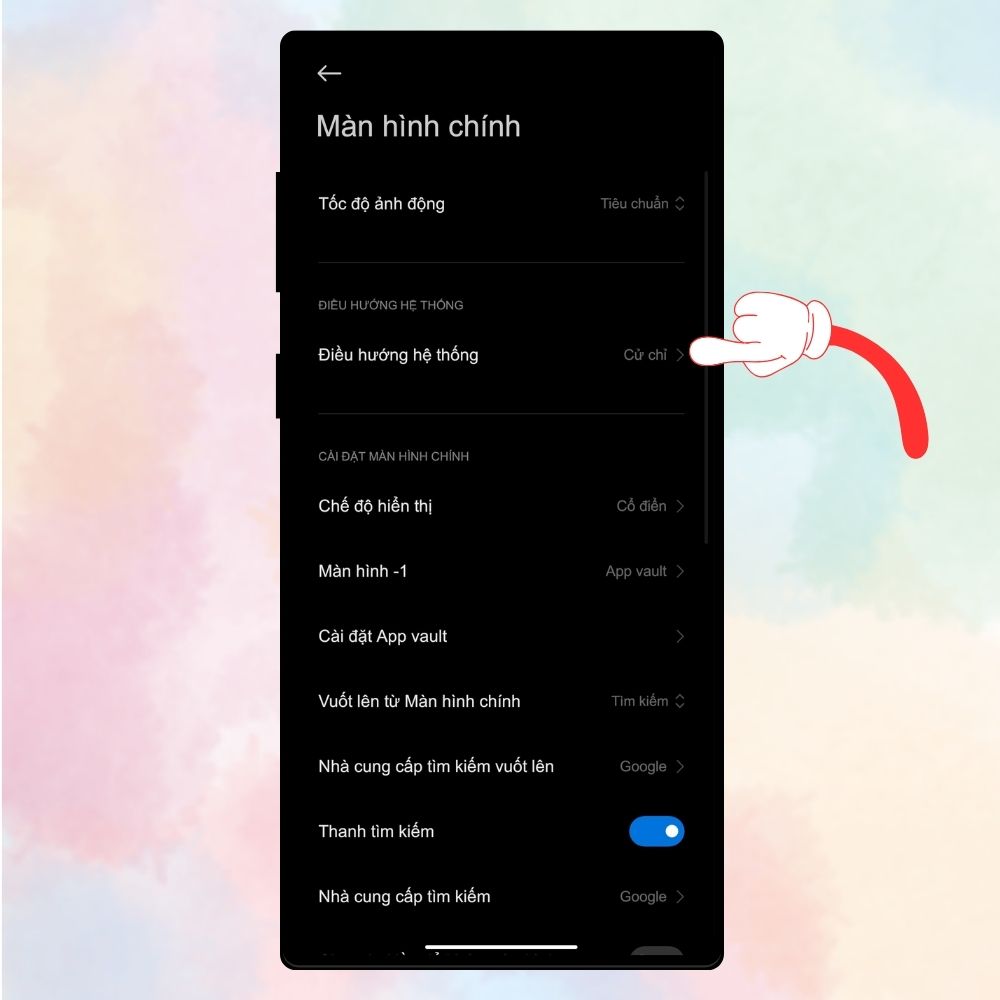Cách tắt ẩn thanh điều hướng Xiaomi 2