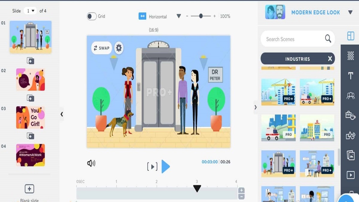 Tính năng nổi bật của PowToon là đa dạng thư viện có sẵn để lựa chọn