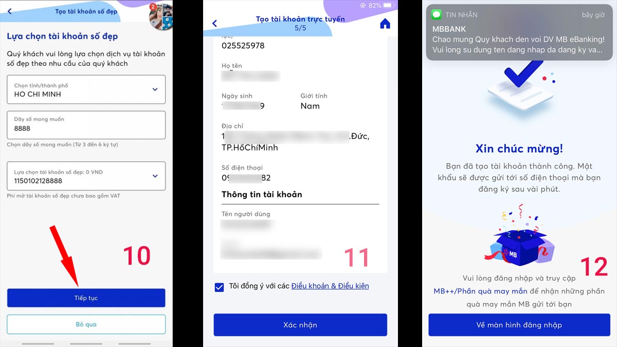 Cách sở hữu tài khoản số đẹp MB Bank bước 10