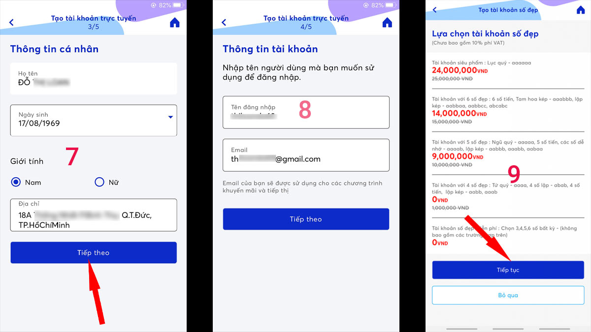 Cách sở hữu tài khoản số đẹp MB Bank bước 5