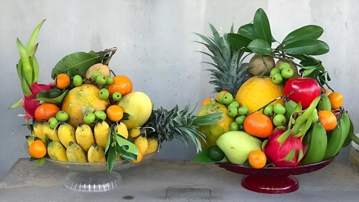 Mâm ngũ quả trong mâm cúng Tết Hàn thực
