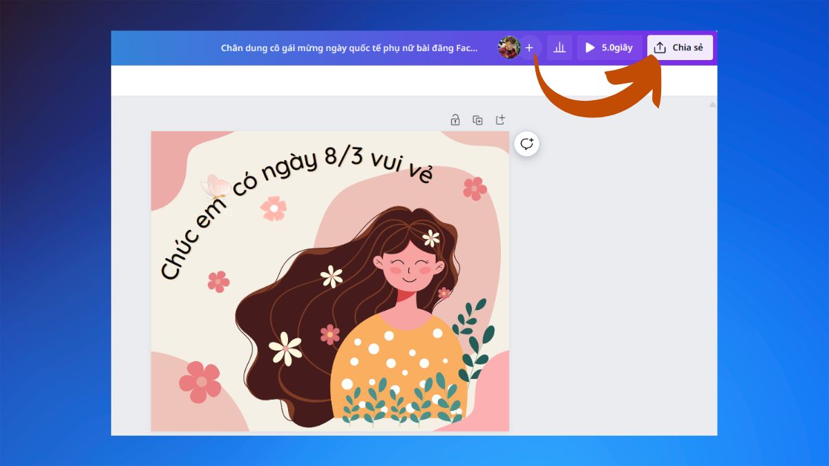 Cách làm thiệp 8/3 kèm lời chúc ý nghĩa bằng Canva 7