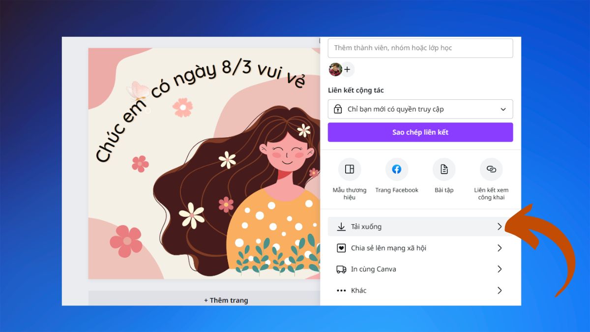 Cách làm thiệp 8/3 kèm lời chúc ý nghĩa bằng Canva 8
