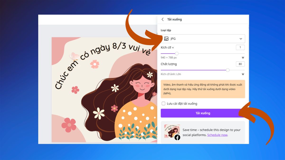 Cách làm thiệp 8/3 kèm lời chúc ý nghĩa bằng Canva 9