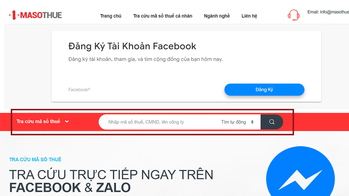 Tra cứu mã số thuế công ty hoặc cá nhân tại website masothue.com