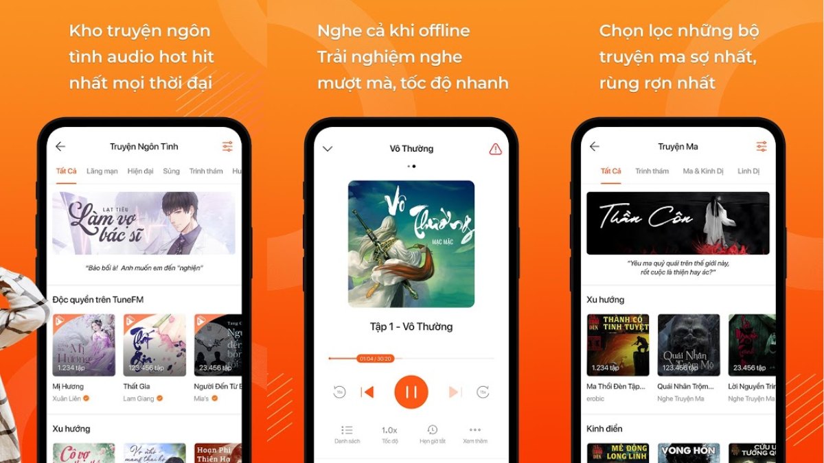 TuneFM - App ứng dụng sách nói tiếng Việt hay nhất