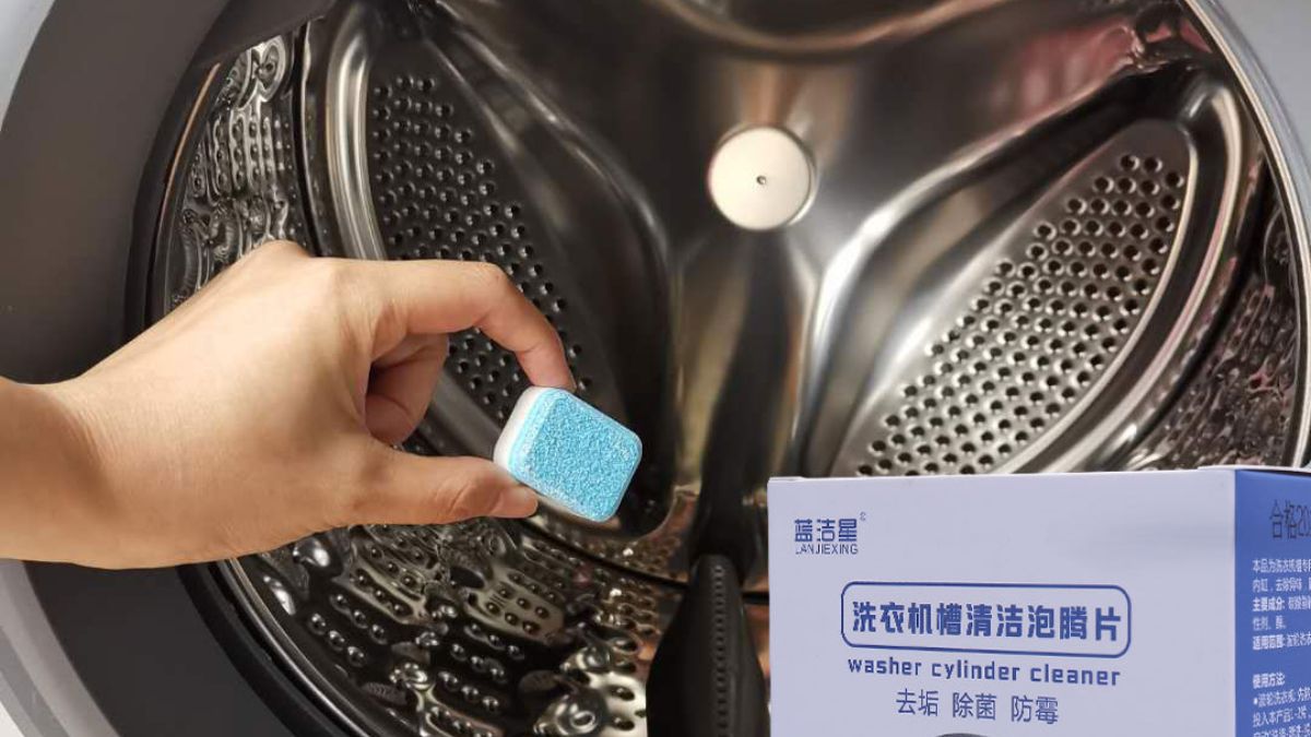 Cách sử dụng viên vệ sinh máy giặt bước 3