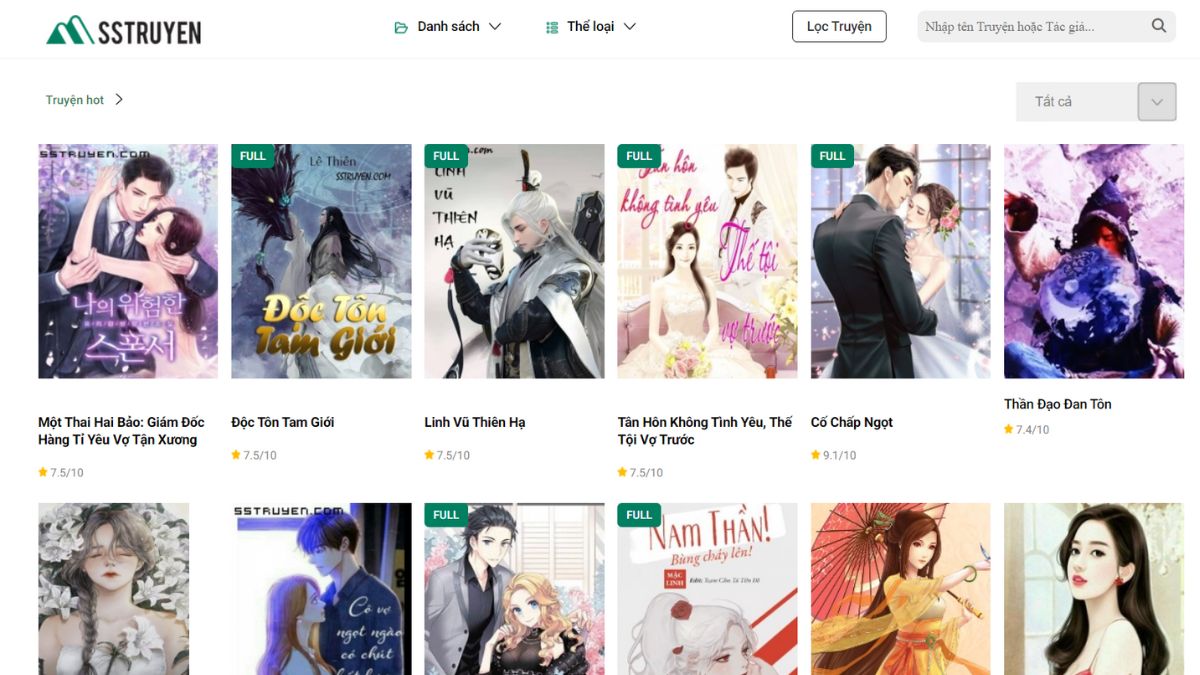 Web đọc sách online miễn phí Sstruyen.vn 