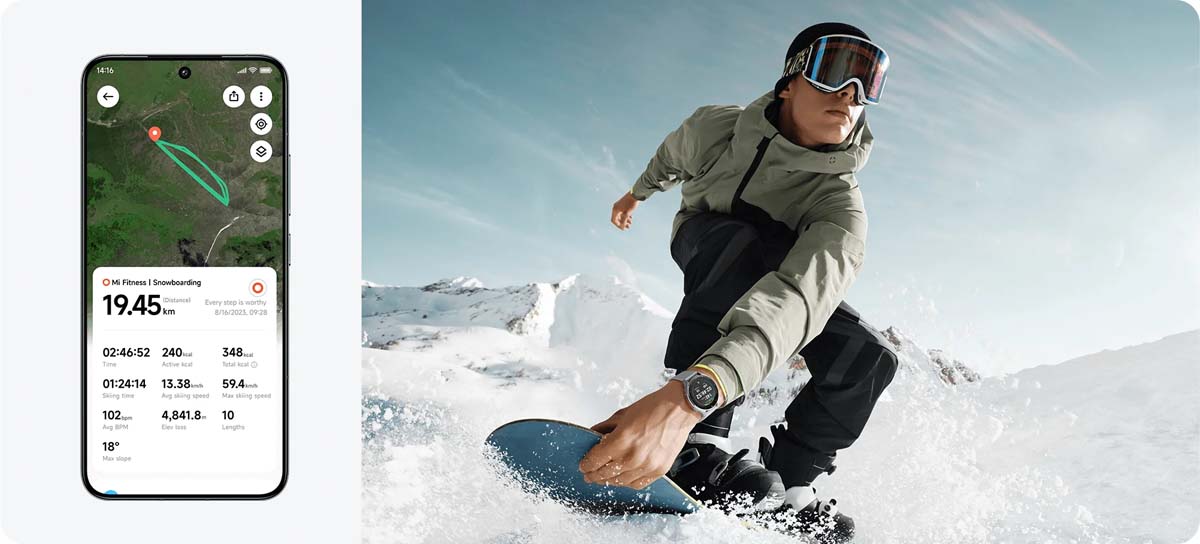 Xiaomi Watch 2 được trang bị hệ thống GNSS băng tần kép L1+L5, đảm bảo định vị chính xác