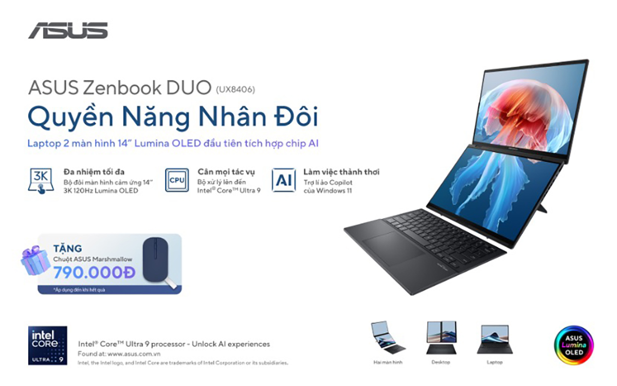 ASUS mang đến bộ quà tặng hấp dẫn cho người mua sản phẩm