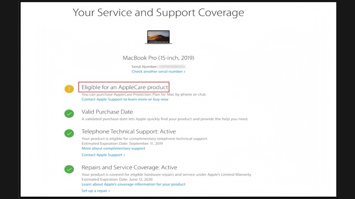 Hướng dẫn check, kích hoạt Apple Care