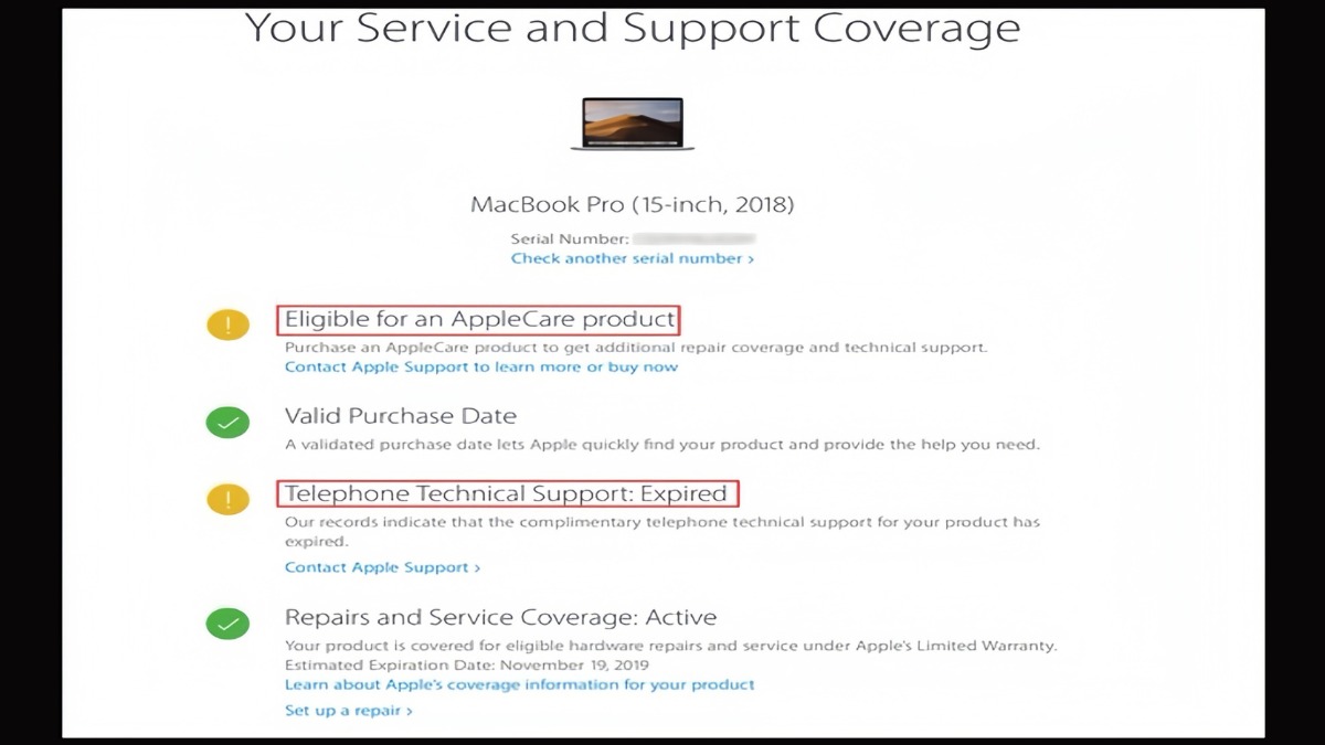 Hướng dẫn check Apple Care