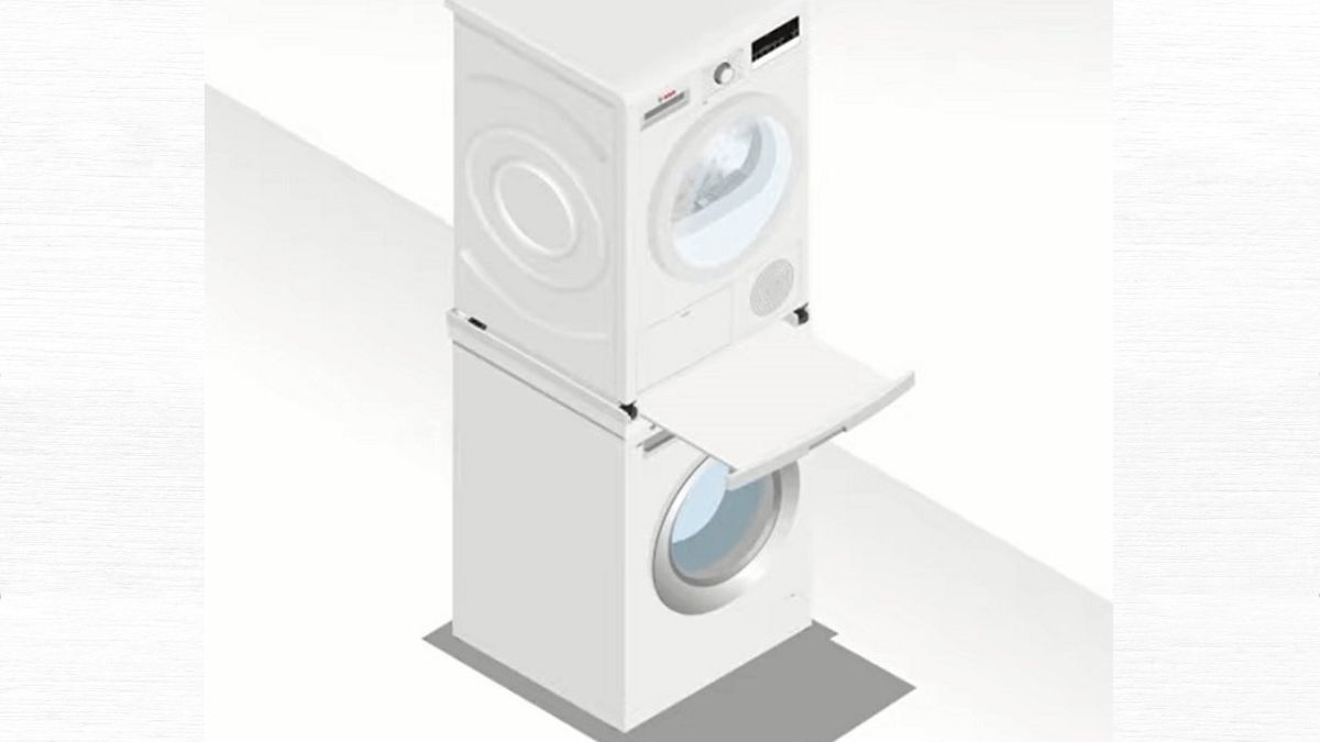 Cách đặt máy sấy trên máy giặt 3