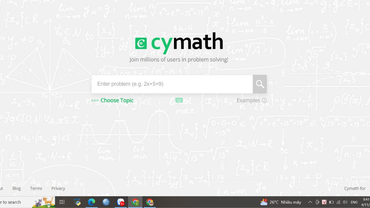 Cách sử dụng App Cymath trên máy tính