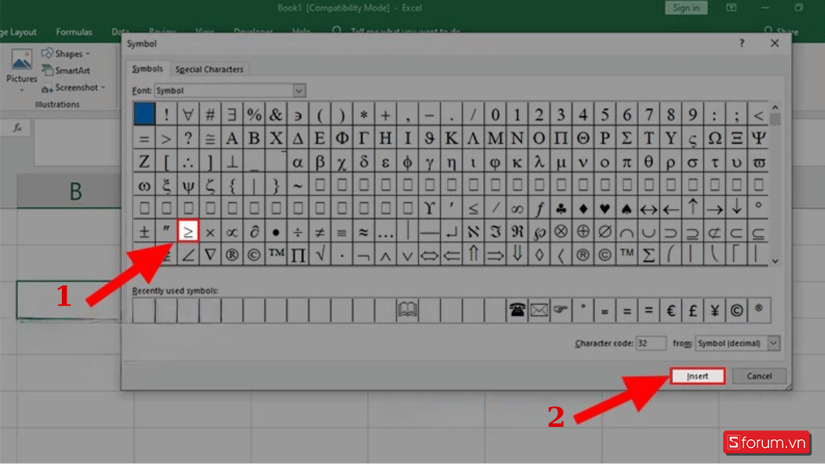 Cách đánh dấu lớn hơn hoặc bằng trong Excel bước 4