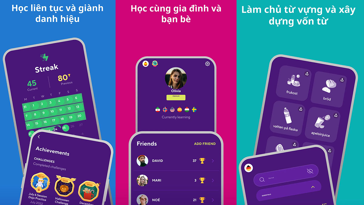 Một số tính năng nổi bật của Drops là phát âm chuẩn từ người bản xứ
