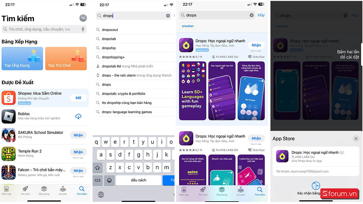 Cách tải Drops trên điện thoại IOS